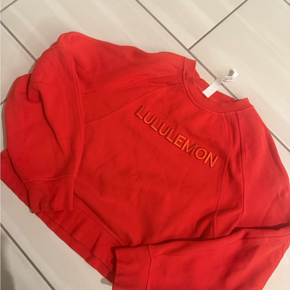 lululemon athletica Women's Bright Red Crew Neck Sweater